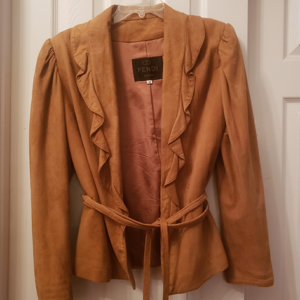 Vintage Fendi suede jacket with belt
